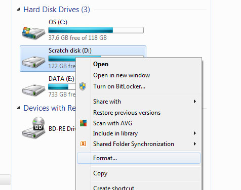 Format Harddisk In Windows Vista