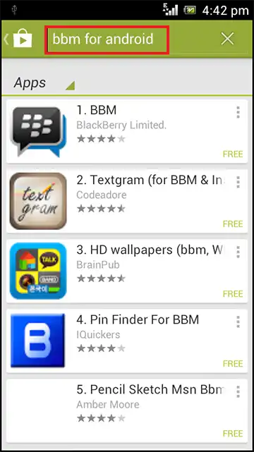 1. Search BBM