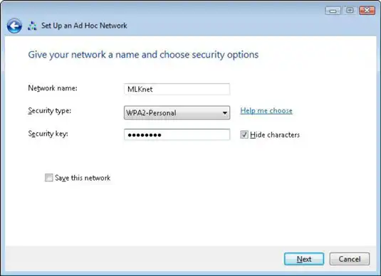 Step 6 For Creating Ad -Hoc Network