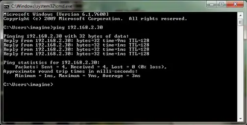 Reply from Ping 192.168.2.30