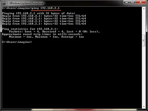 Ping with Gateway IP