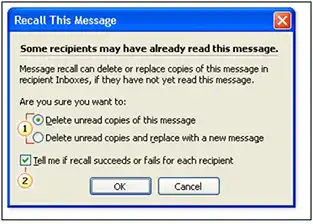 Outlook Message Recall
