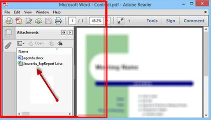 Showing attachment list