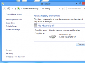 включить историю файла 2