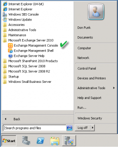 Exchange Management Console 2010
