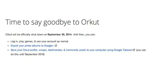 Preserve Orkut Data