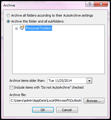 Archive Outlook Emails without PST
