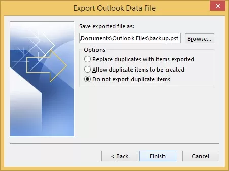Do not export duplicates