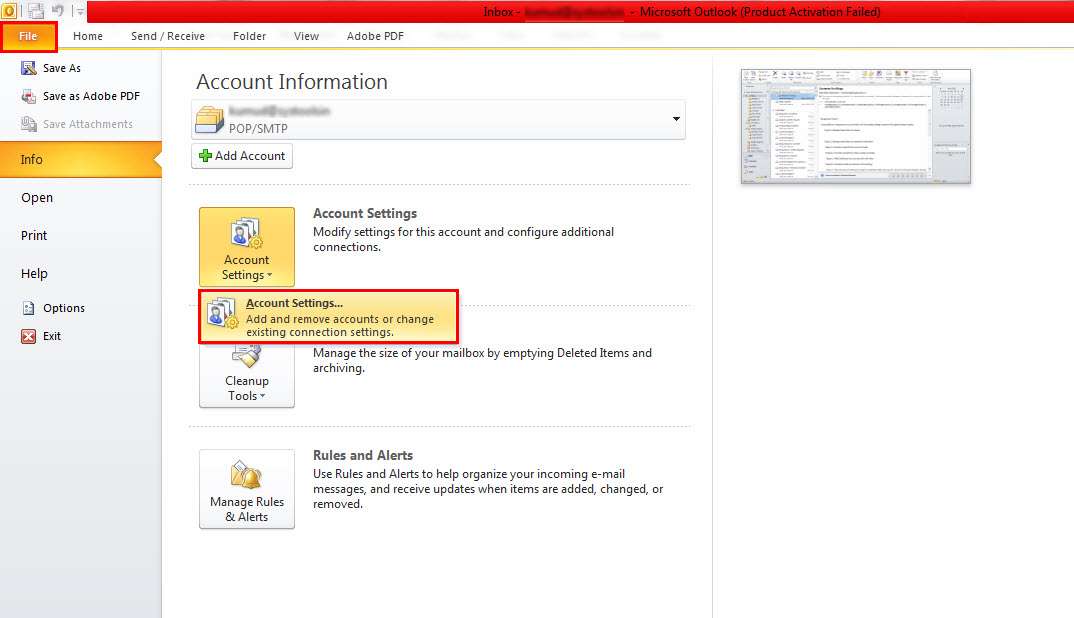 comcast incoming mail server settings for outlook