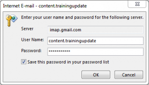 setting up gmail on outlook keeps asking for password