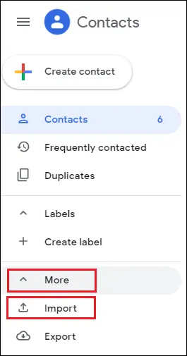 transfer contacts from Verizon cloud to Google