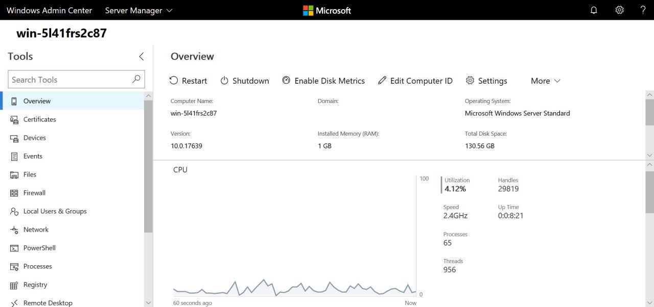 windows server admin center