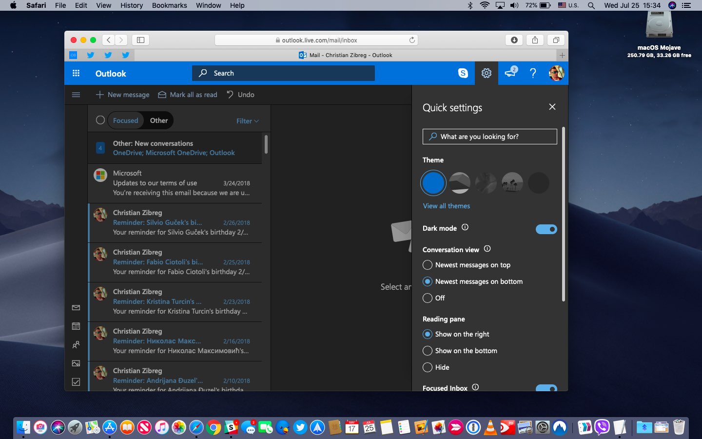 can a windows outlook mail backup be used on outlook for mac