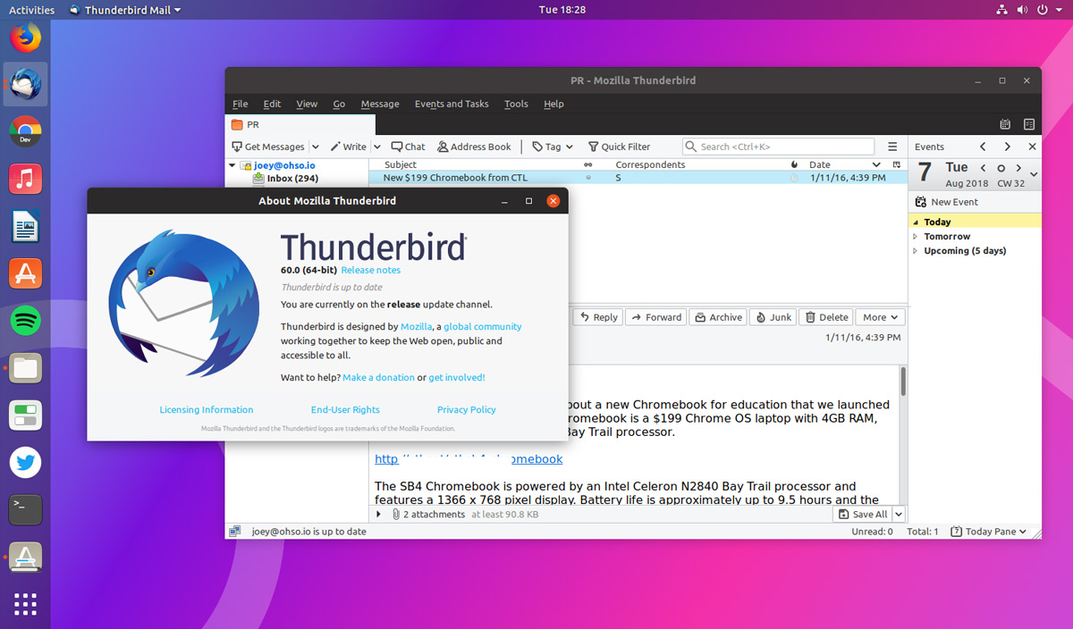 новые функции в thunderbird 60