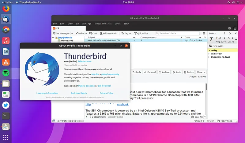 new features in thunderbird 60