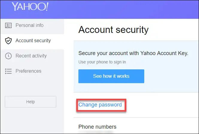 Change password