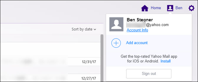 yahoo mail settings are out of date