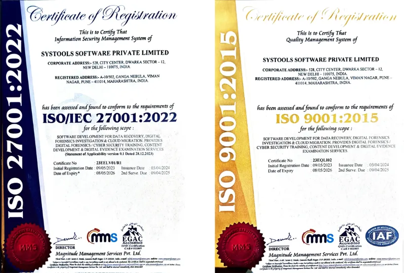 SysTools is Now ISO Certified