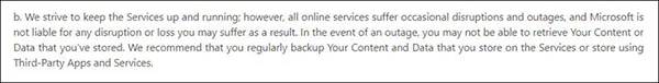 Microsoft does not backup Office 365