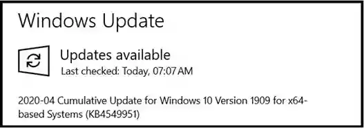 Windows 10 Update KB4549951