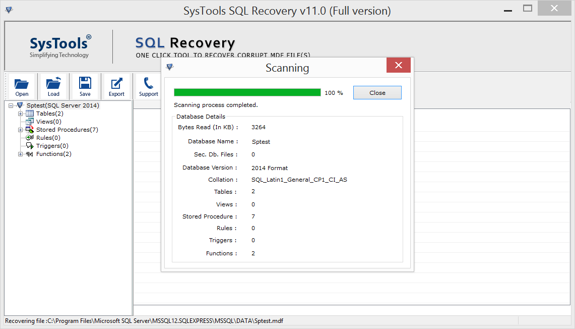 Microsoft data. Systools SQL Recovery. Recovery pending.